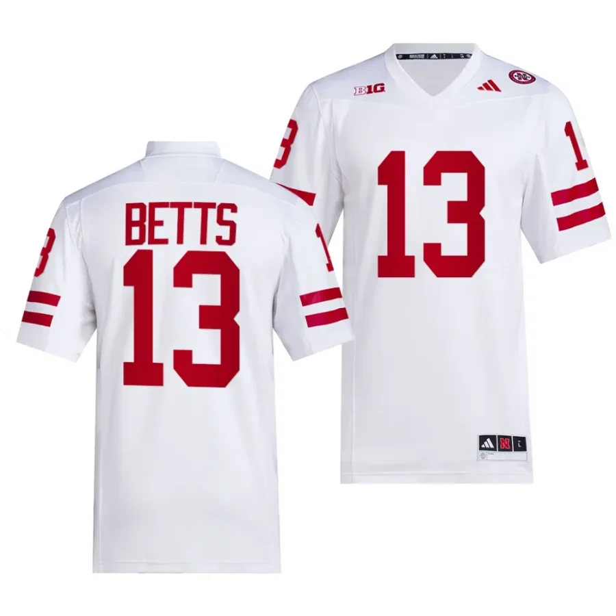 2023 nebraska huskers zavier betts white premier replica football jersey scaled