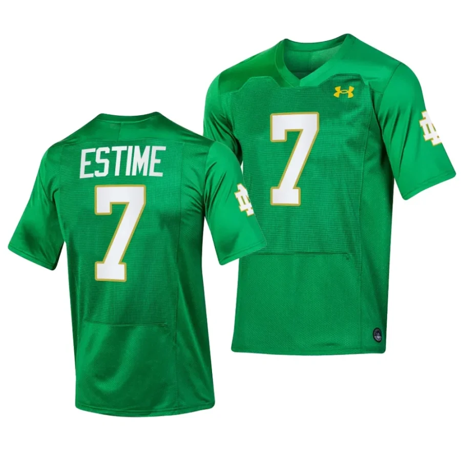 2023 notre dame fighting irish audric estime green replica football womenjersey scaled