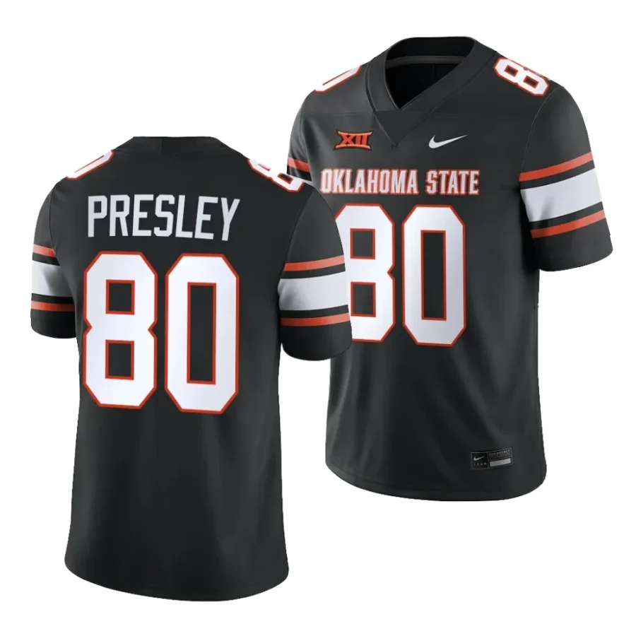 2023 oklahoma state cowboys brennan presley black college football game jersey scaled