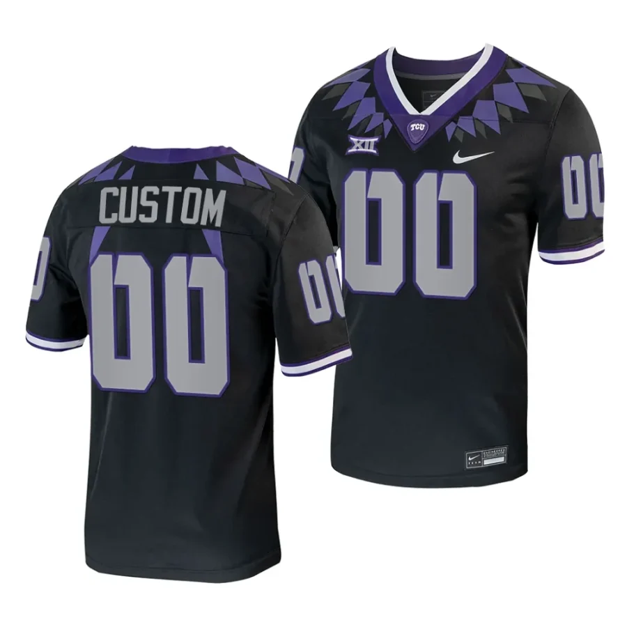 2023 tcu horned frogs custom black alternate football replica jersey scaled