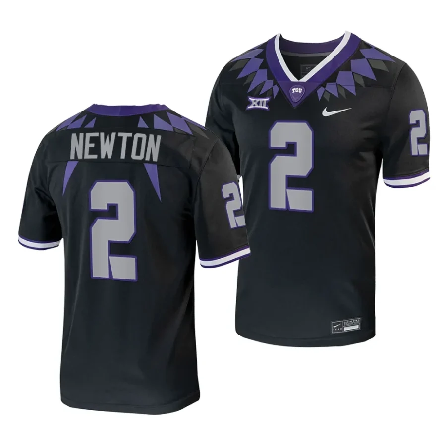 2023 tcu horned frogs josh newton black alternate football replica jersey scaled