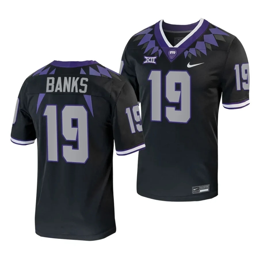 2023 tcu horned frogs shadrach banks black alternate football replica jersey scaled