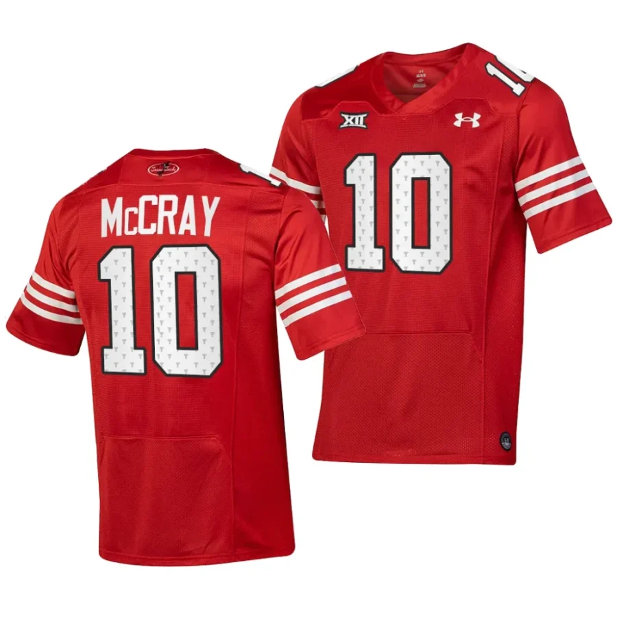 2023 texas tech red raiders drae mccray red throwback replica football jersey scaled