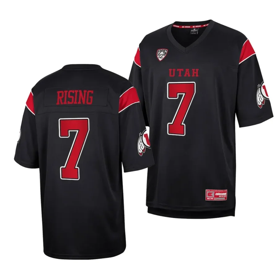 2023 utah utes cameron rising black replica football throwback jersey scaled