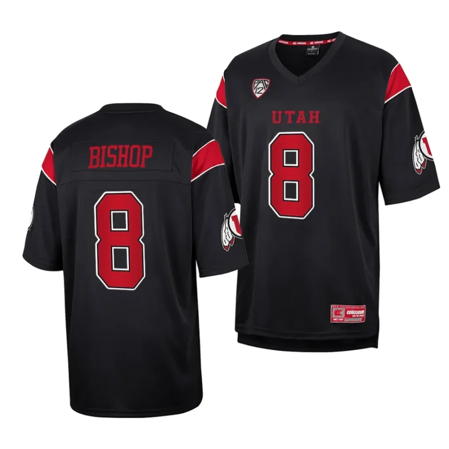 2023 utah utes cole bishop black replica football throwback jersey scaled