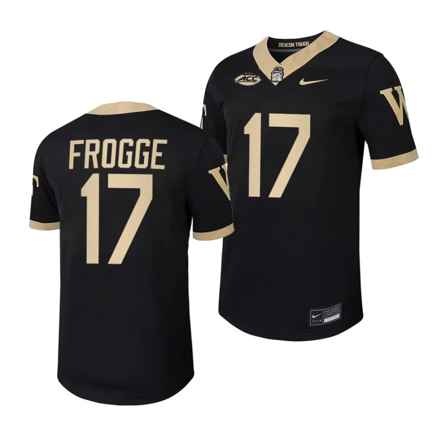 2023 wake forest demon deacons michael frogge black home football replica jersey scaled