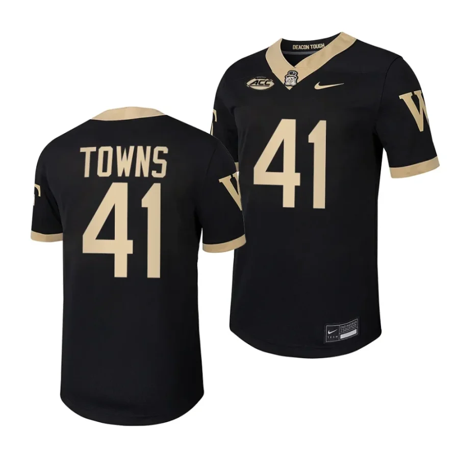 2023 wake forest demon deacons will towns black home football replica jersey scaled