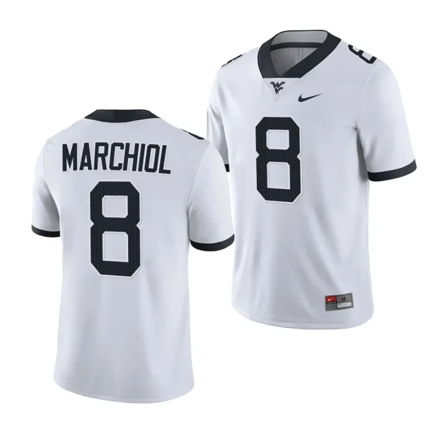 2023 west virginia mountaineers nicco marchiol white college football game jersey scaled