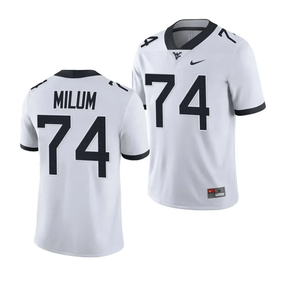 2023 west virginia mountaineers wyatt milum white college football game jersey scaled