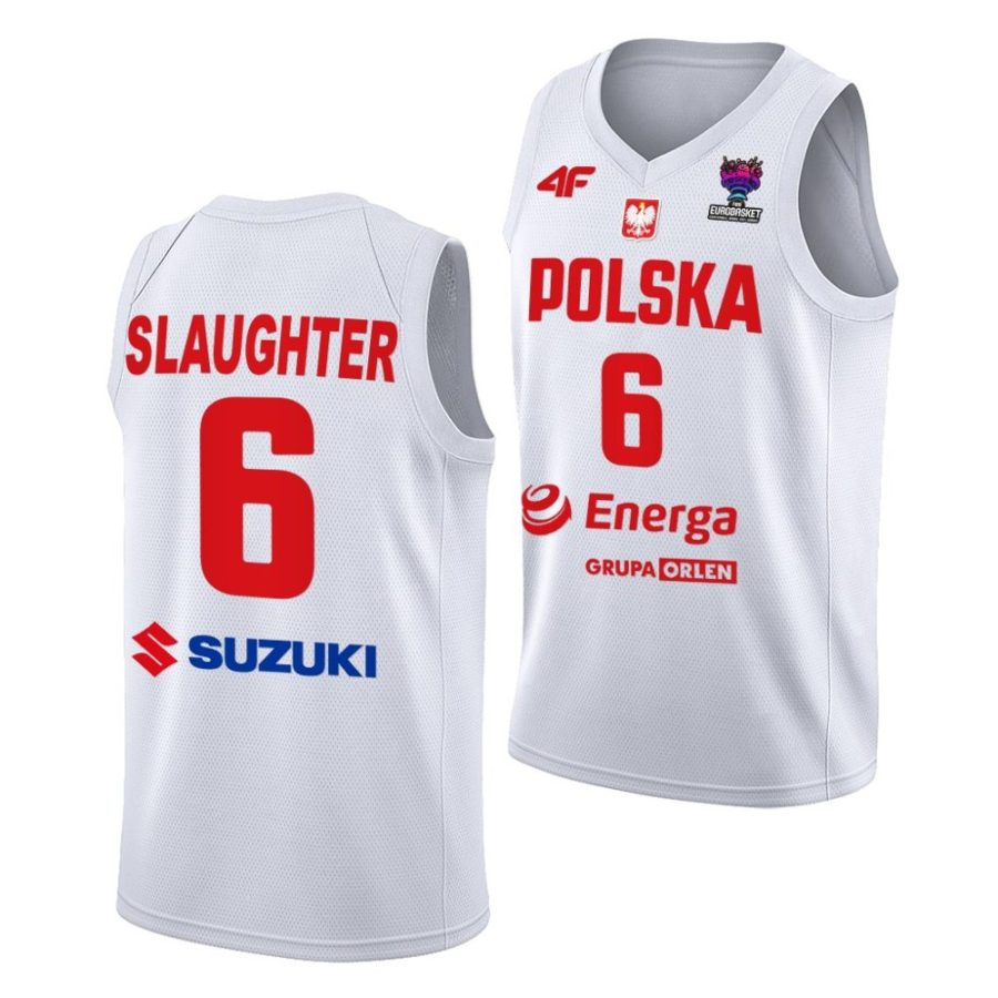 a.j. slaughter poland fiba eurobasket 2022 white home jersey scaled