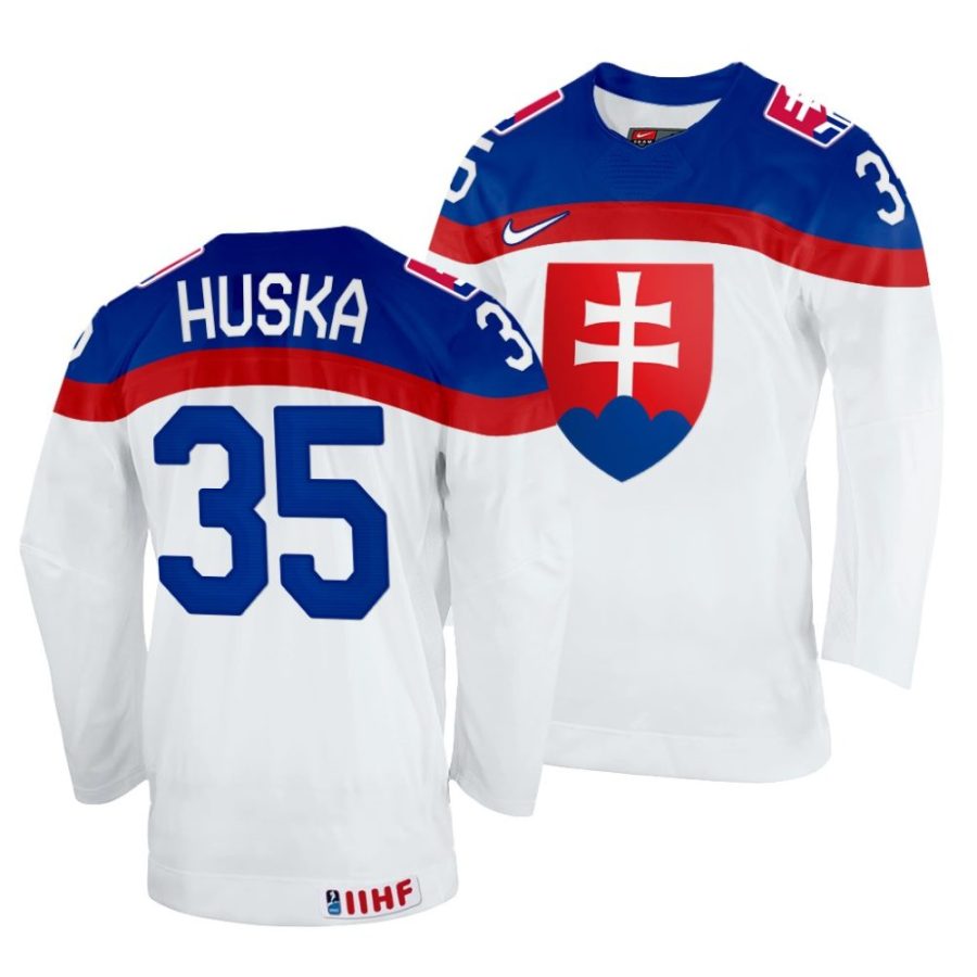 adam huska white 2022 iihf world championship slovakia home jersey scaled