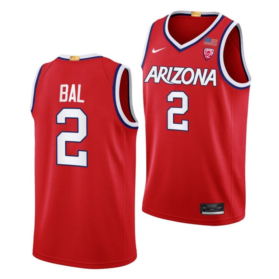 adama bal arizona wildcats 2022 23college basketball red jersey scaled
