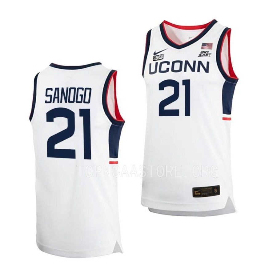 adama sanogo uconn huskies 2022 23home basketball replicawhite jersey scaled