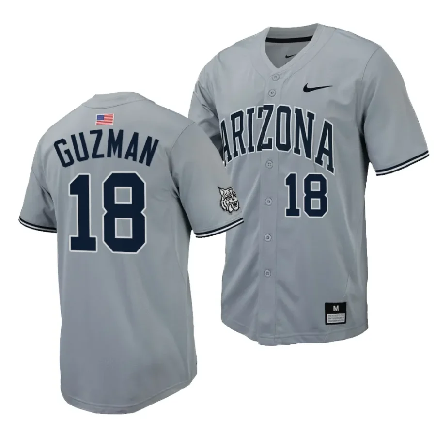 adonys guzman arizona wildcats grayreplica baseball menfull button jersey scaled