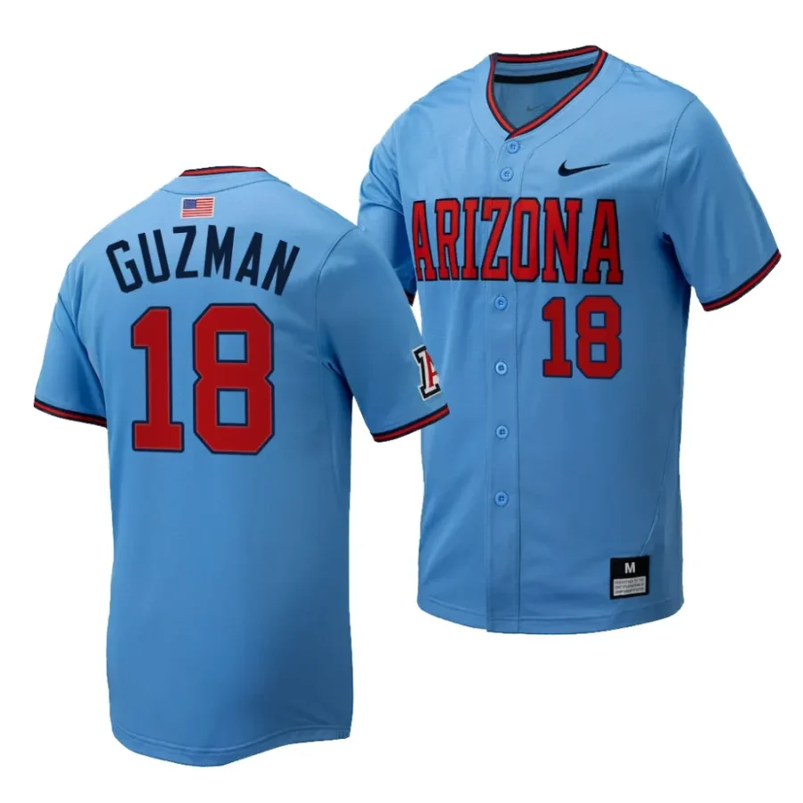 adonys guzman arizona wildcats light bluereplica baseball menfull button jersey scaled