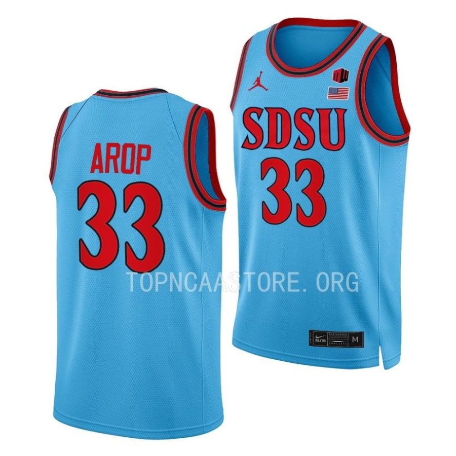 aguek arop san diego state aztecs alternate basketball 2022 23 jersey scaled