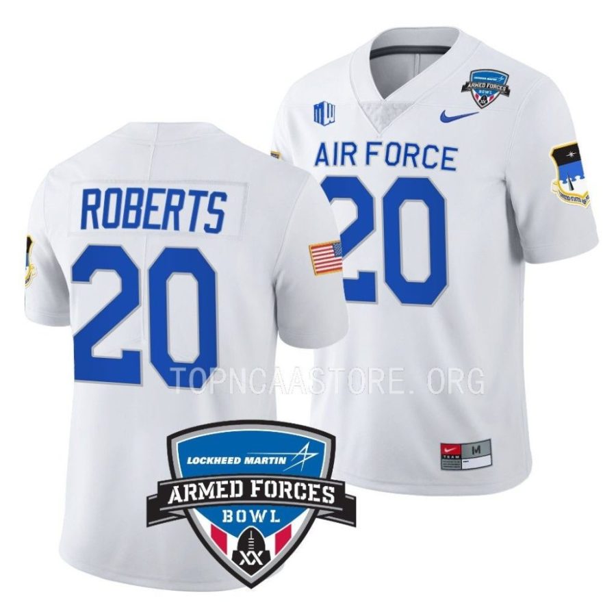 air force falcons brad roberts white 2022 armed forces bowl football jersey scaled