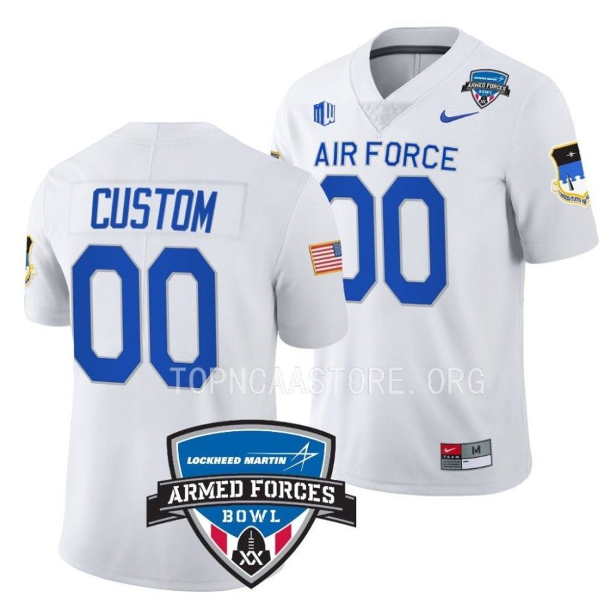 air force falcons custom white 2022 armed forces bowl football jersey scaled