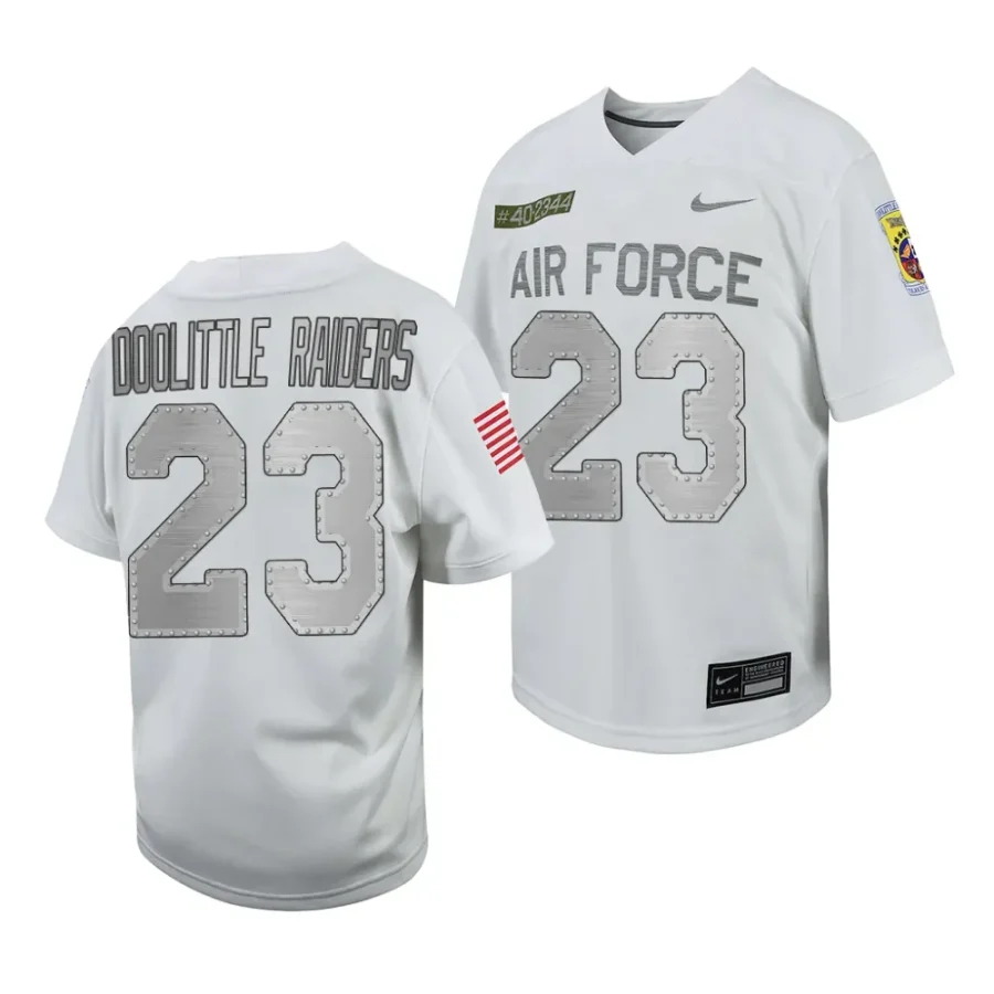 air force falcons doolittle raiders youth white rivalry football 2023 jersey scaled