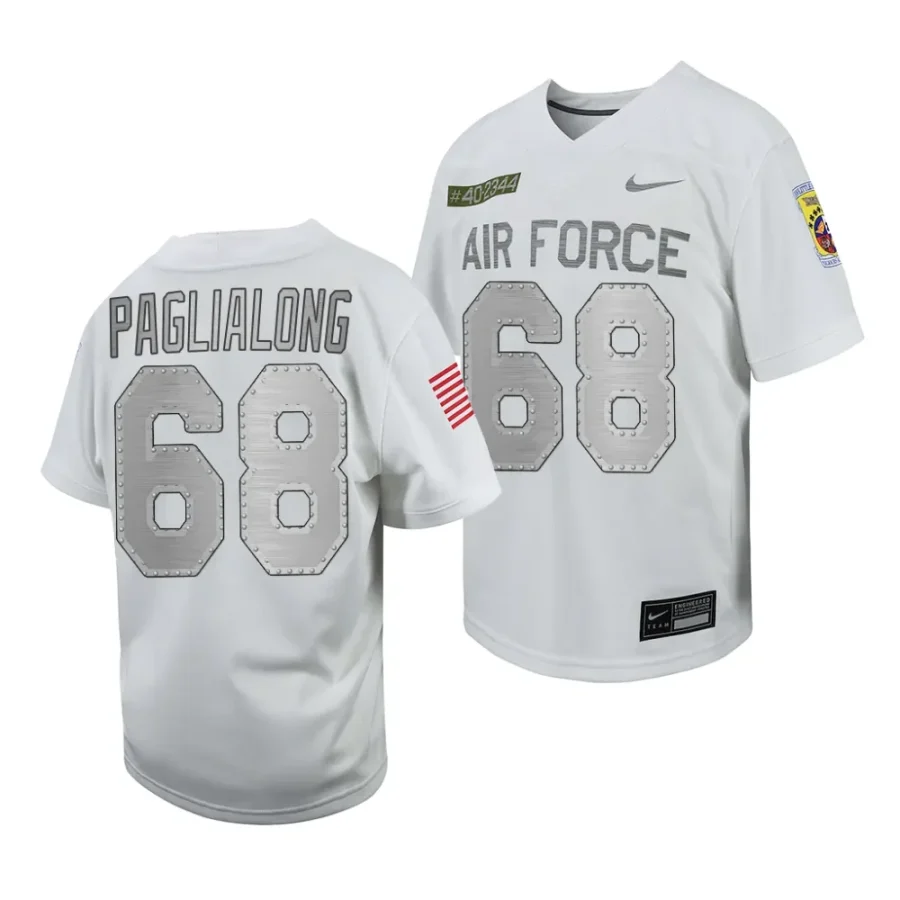 air force falcons thor paglialong youth white rivalry football 2023 jersey scaled