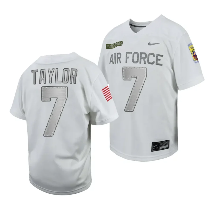 air force falcons trey taylor youth white rivalry football 2023 jersey scaled