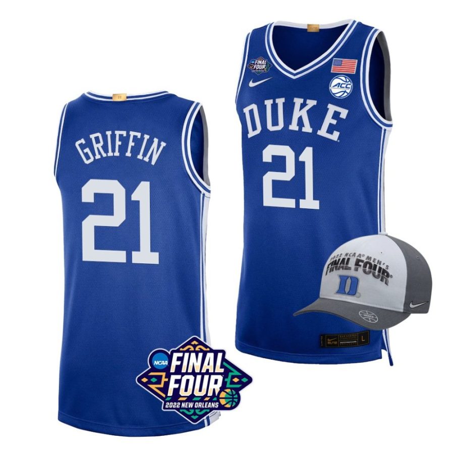 aj griffin duke blue devils royal 2022 march madness final four basketball jersey scaled
