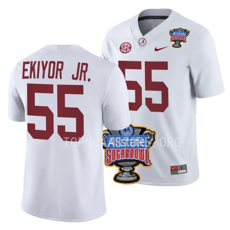 alabama crimson tide emil ekiyor jr. white 2022 sugar bowl college football jersey scaled