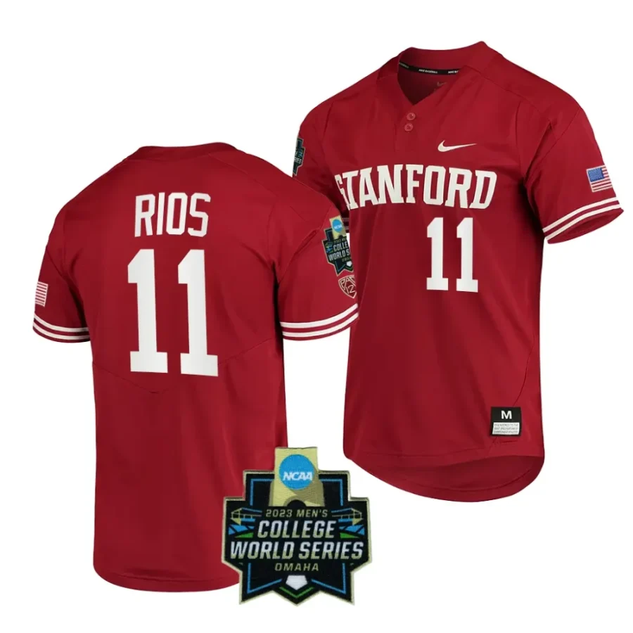 alberto rios stanford cardinal red2023 ncaa baseball college world series menomaha 8 jersey scaled