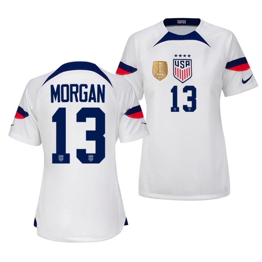 alex morgan white uswntfifa badge women jersey scaled