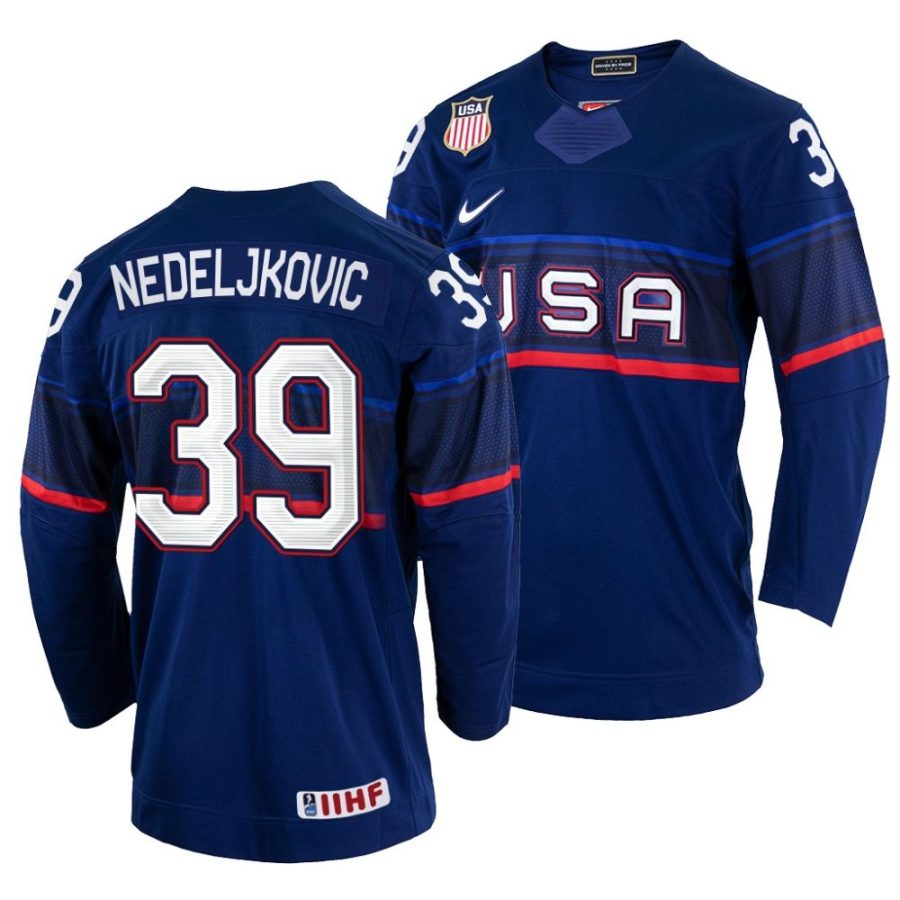 alex nedeljkovic away 2022 iihf world championship navy jersey scaled