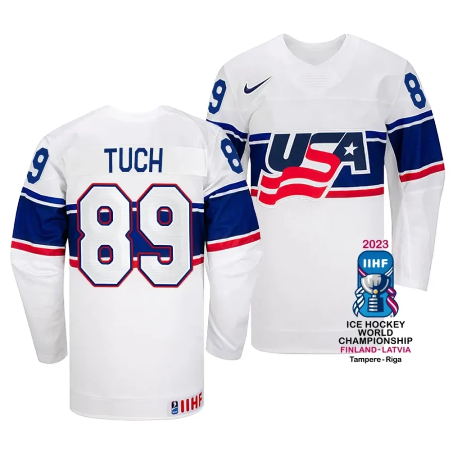 alex tuch white 2023 iihf world championship usa home jersey scaled