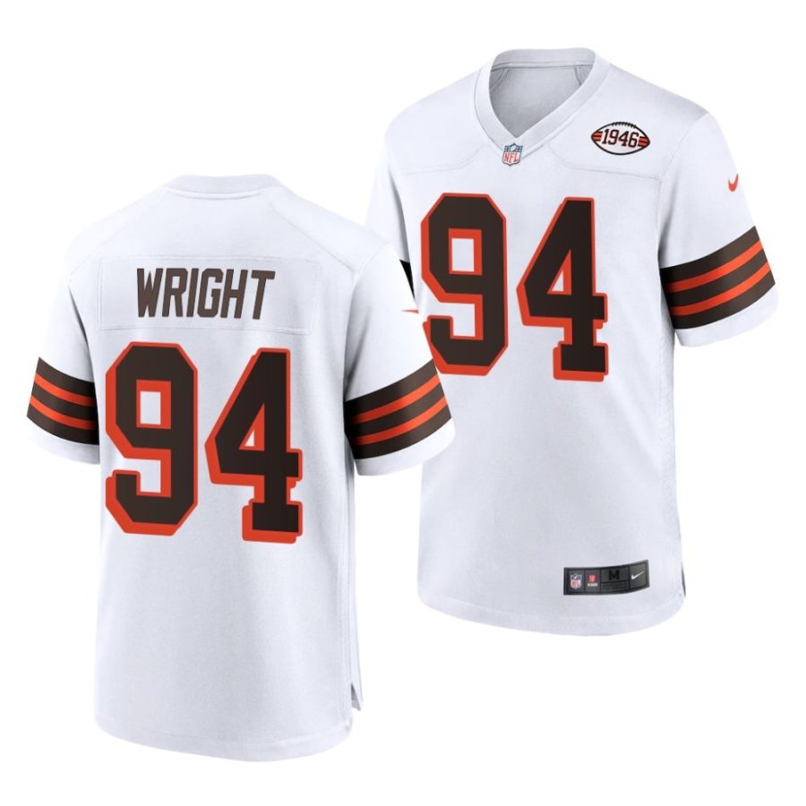 alex wright cleveland browns 2022 nfl draft game men white jersey scaled