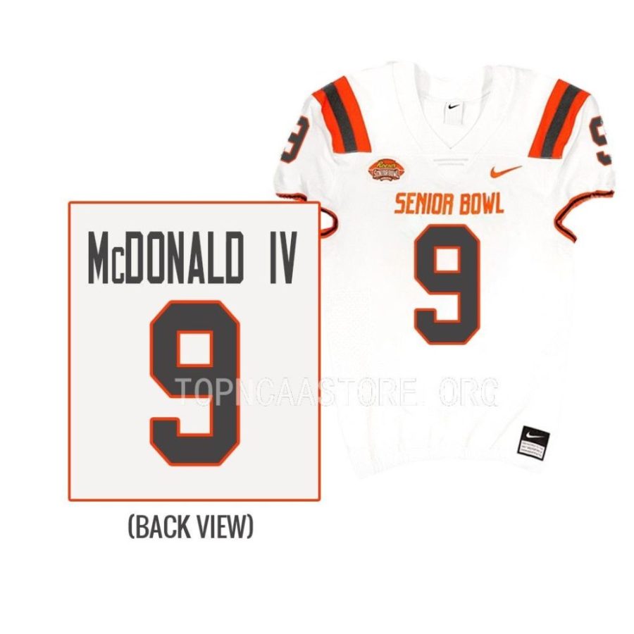 american team will mcdonald iv white 2023 senior bowl all star football jersey scaled