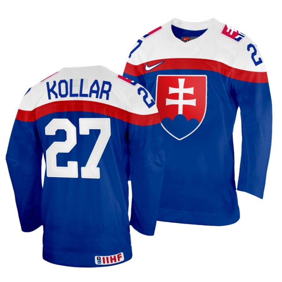 andrej kollar away 2022 iihf world championship blue jersey scaled