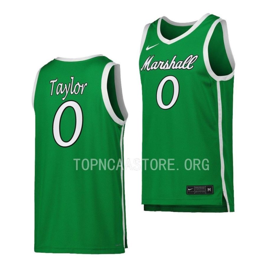 andrew taylor marshall thundering herd replica basketball green jersey scaled