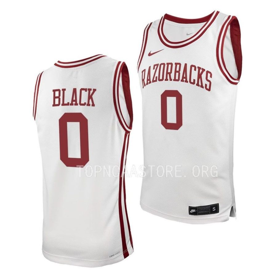 anthony black arkansas razorbacks 2022 23college basketball replicawhite jersey scaled