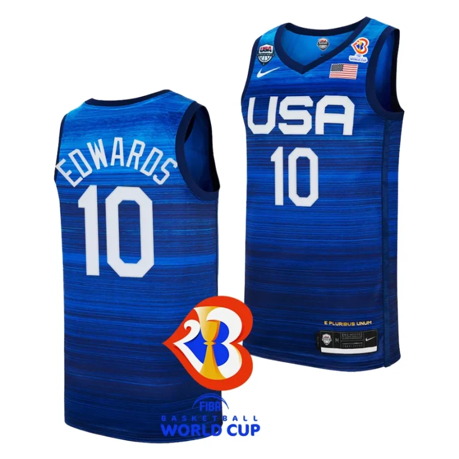 anthony edwards usa 2023 fiba basketball world cup blue jersey scaled