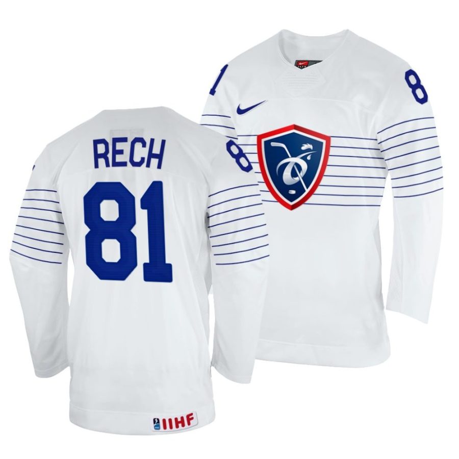 anthony rech white 2022 iihf world championship france home jersey scaled