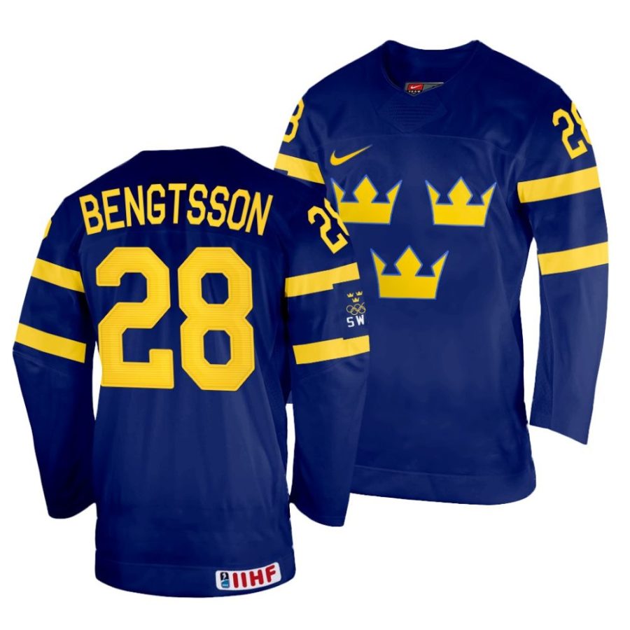 anton bengtsson navy 2022 iihf world championship sweden away jersey scaled