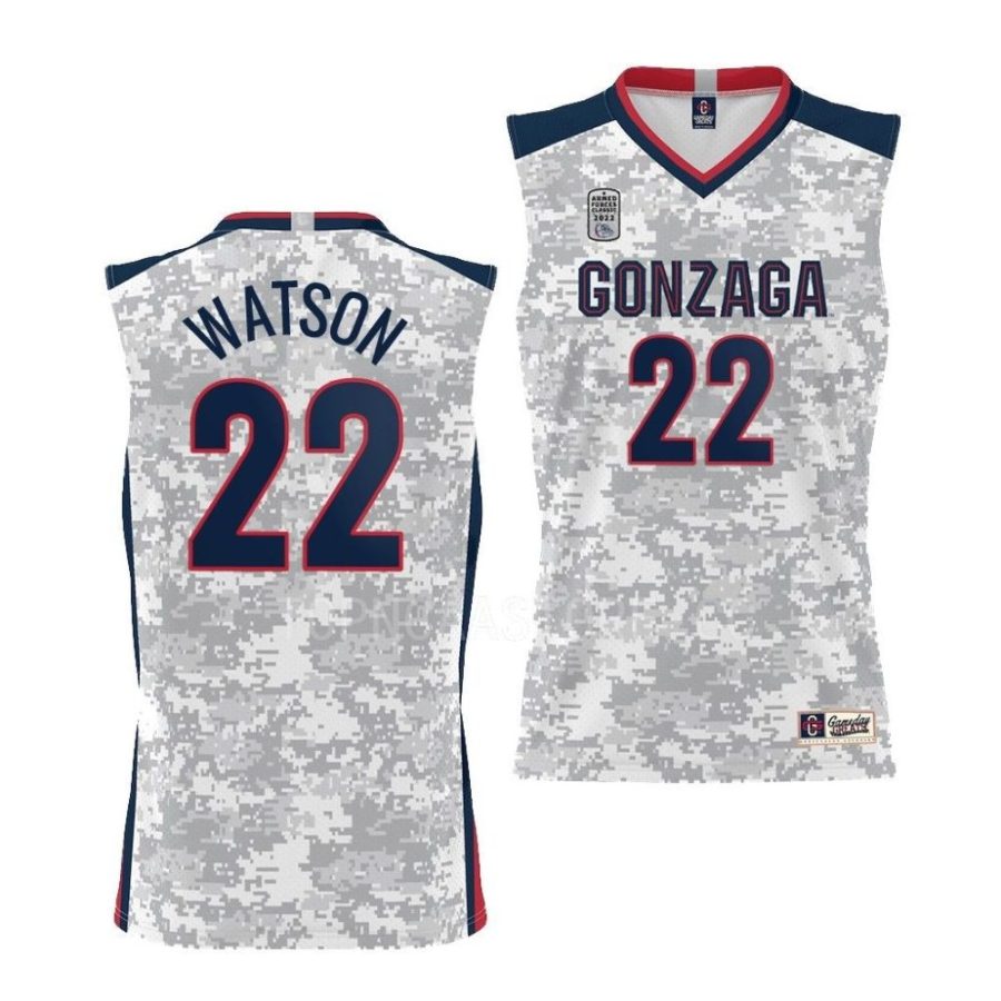 anton watson white 2022 carrier classic gonzaga bulldogsarmed forces day jersey scaled