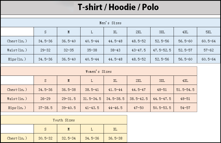 apparel size charts 3