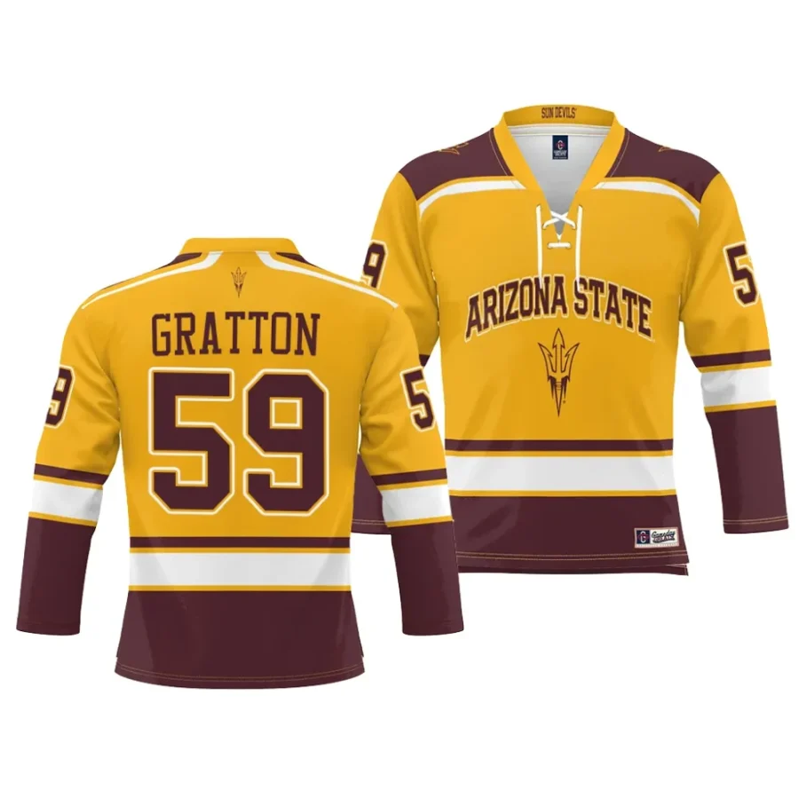 arizona state sun devils tyler gratton ice hockey gold nil jersey scaled