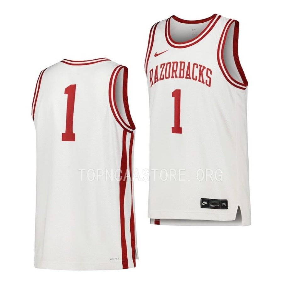 arkansas razorbacks replica basketball white jersey scaled