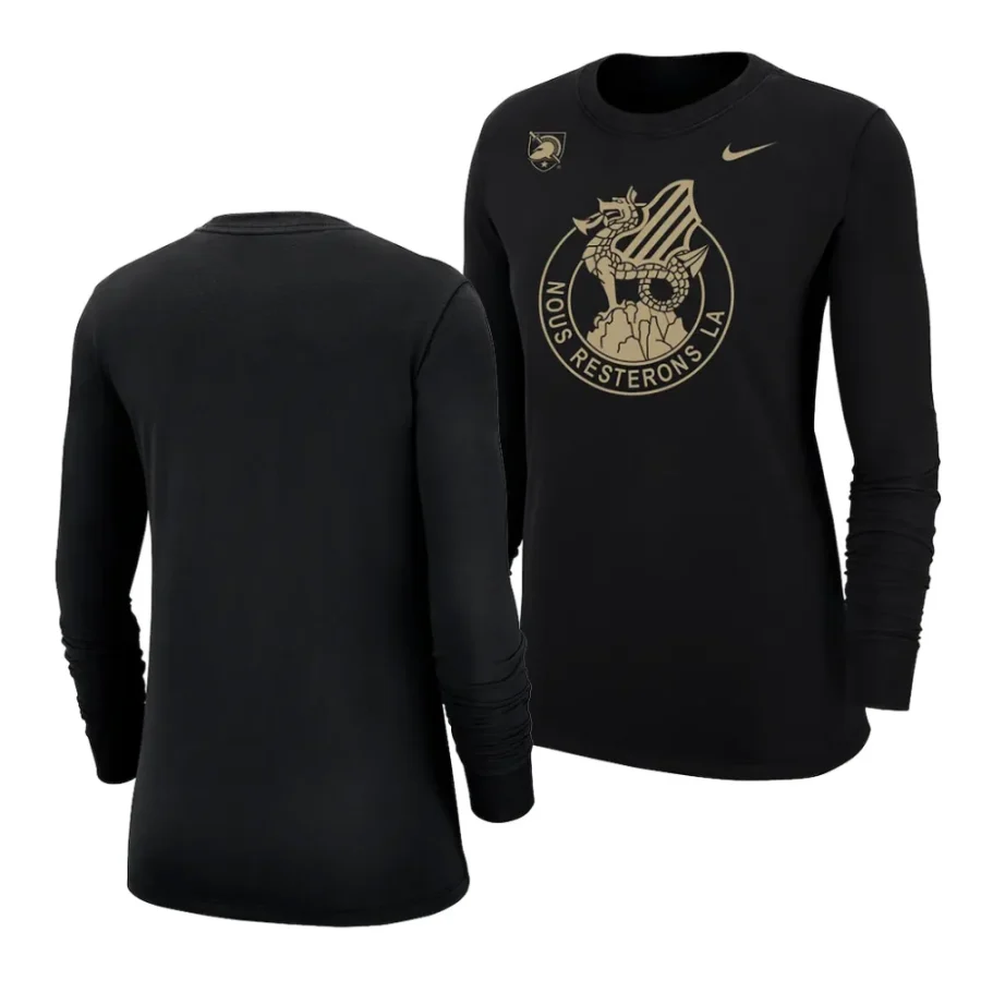 army black knights black 2023 rivalry collection crest corelong sleeve women t shirt scaled