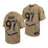 army black knights dre miller youth tan 2023 rivalry collection jersey scaled