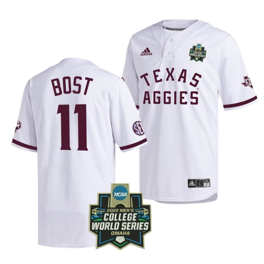 austin bost texas a&m aggies 2022 college world series menbaseball jersey scaled