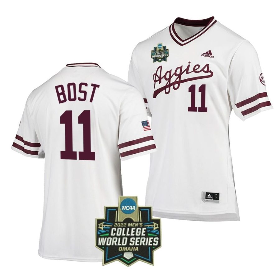 austin bost texas a&m aggies 2022 college world series mensec baseball jersey scaled