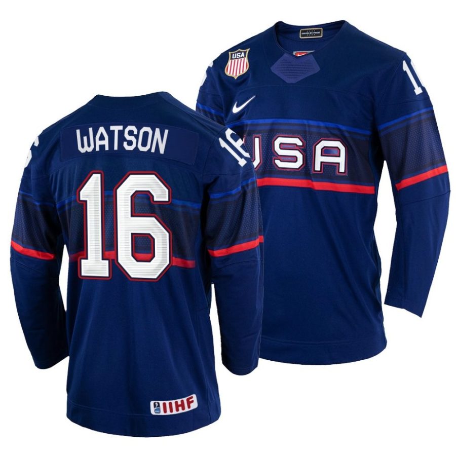 austin watson away 2022 iihf world championship navy jersey scaled