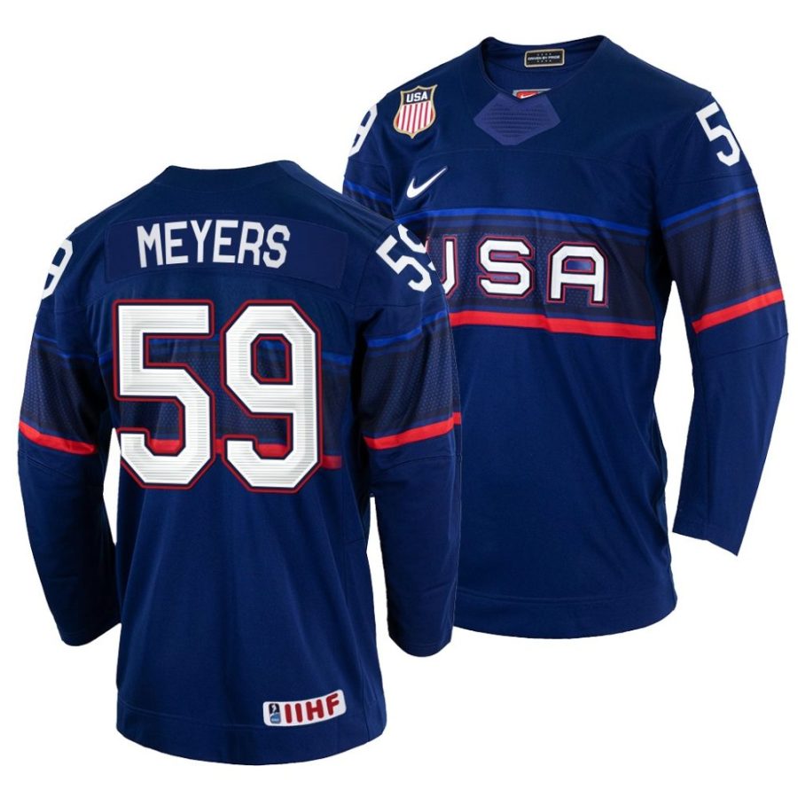 ben meyers away 2022 iihf world championship navy jersey scaled