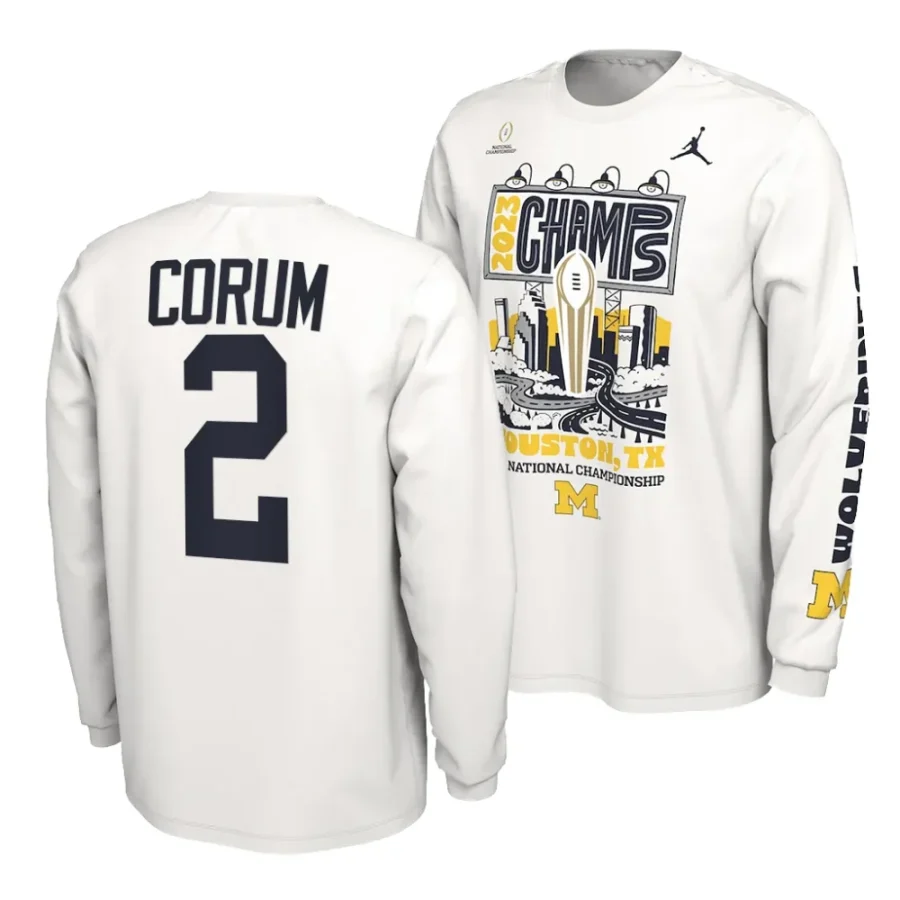 blake corum long sleeve cfbplayoff 2023 national champions white t shirts scaled